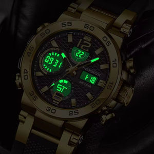 Montres de sport LIGE 2024 pour hommes, résistantes à l'eau, <span class=keywords><strong>bracelet</strong></span> en <span class=keywords><strong>silicone</strong></span> souple, montre homme de luxe, lumineuse, montres-bracelets pour hommes FB0033 - Product Image 4