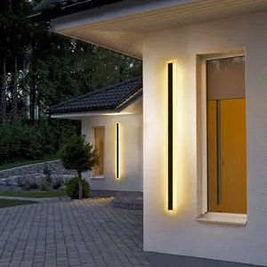 KAIFAN Modern Aluminum Waterproof Ip65 Villa Garden Outdoor 7w 14w 21w 32w 42w Long Strip Led Wall Lamp