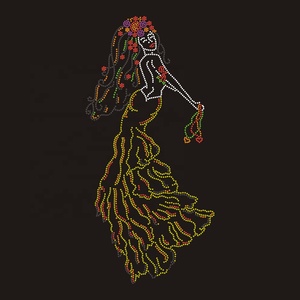 Phụ Nữ Thời Trang Màu Hồng Khiêu Vũ Ăn Mặc Với Rhinestone Truyền Nhiệt Thiết Kế Quần Áo Hàng May Mặc Giày Túi Flatback Phong Cách Motif Hình Dạng - Product Image 4