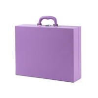 Boîte rigide haut de gamme en velours violet, deux pièces, design raffiné et logo en feuille d'or pour vêtements de mode