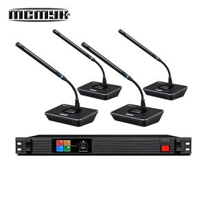 Пользовательский логотип четыре канала <span class=keywords><strong>UHF</strong></span> Беспроводной гусиная шея конференц-микрофон металлический Настольный стиль - Product Image 1