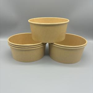 Tazón de Papel Kraft Desechable Ecológico para Llevar Comida, Envase Redondo para Sopa con Tapa Transparente - Product Image 6