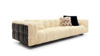 Ensemble de canapé modulaire en forme de L moderne, recouvert de tissu, avec coussins en mousse haute densité, structure en bois de pin russe, design personnalisé