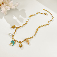 Pendentif Dauphin Créatif en Acier Inoxydable, Chaîne de Clavicule, Élément Marin, Collier Tendance Polyvalent, Bijoux pour Femme