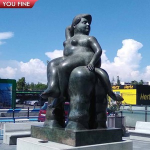 Квадратный Декор бронзовая абстрактная Художественная Скульптура толстая женщина на лошади статуя - Product Image 3