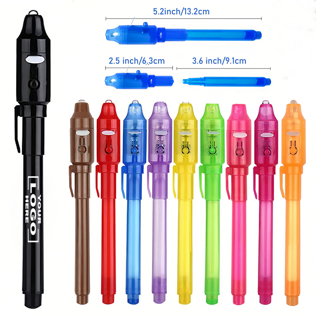 Custom Magic Promotional Invisible Ink Pen Luminous Light-Up Magic Drawing Pen Invisible Ink Child Learning Education Toys