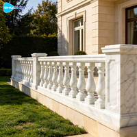 Colonnes en marbre beige naturel du Henan, fabriquées à la main, sur mesure, de luxe, balustres, piliers d'escalier