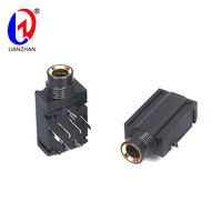 Connecteur audio RCA femelle rectangulaire Lianzhan CK6.35 6A avec contacts en laiton et boîtier en cuivre 30V, fabricant chinois