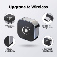 Adaptateur CarPlay sans fil, mini dongle portable, Bluetooth, certifié CE FCC RoHS, plug and play, écran adaptatif pour Android Auto