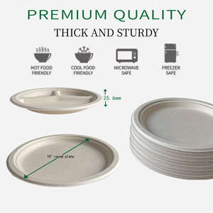 Assiette jetable <span class=keywords><strong>blanche</strong></span> pour servir des aliments Ensemble de vaisselle en papier dégradable au <span class=keywords><strong>micro</strong></span>-ondes - Product Image 6