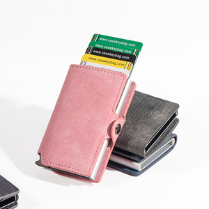 Portefeuille de cartes de crédit RFID en cuir PU denim tendance Casekey CA03 2024 avec capacité pour 4 à 6 cartes, unisexe - Product Image 3