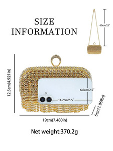 High-end European-American Retro Tassel Diamond-encrusted Dress <b>Clutch</b> Evening Handbag for Ladies Cheongsam New Style Tanjing - Product Image 5