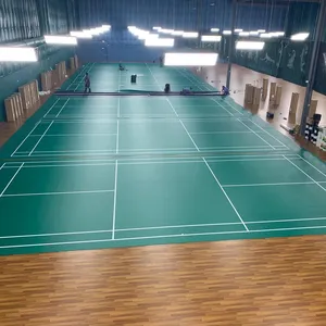 BWF批准的羽毛球场专业羽毛球垫室内PVC乙烯基运动地板