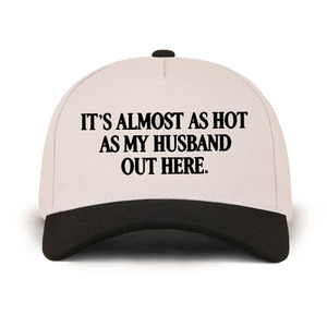 Nuovo Stile Cappello da Baseball da Donna a 5 Pannelli in Cotone Bicolore con Ricamo 'AS MY HUSBAND OUT HERE' Cappelli Trucker alla Moda - Product Image 2
