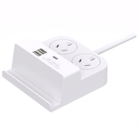 Prise d'extension USB australienne approuvée SAA 10A avec 2 ports USB Type-C, 2 prises, construction en plastique