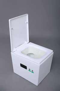 Toilette de compostage moderne inodore, séparation sec-humide, biodégradable, avec trémie relevable, pour usage scolaire et en parc, portable et écologique - Product Image 3