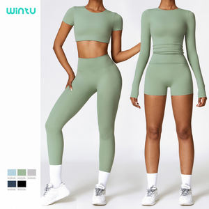 Wintu-Ensemble Gym Titness, ensemble de 5 pièces, vêtements de gym pour femmes à la mode, avec logo personnalisé, nouveauté, survêtement d'entraînement, vêtements de sport - Product Image 1