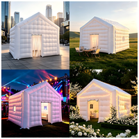 Tente carrée d'événement en plein air personnalisée led lumineuse boîte de nuit gonflable de fête 8x8 grande boîte de nuit gonflable pour 100 personnes