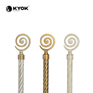Tringle à rideau en alliage d'aluminium en spirale artistique KYOK, style moderne pour une utilisation intérieure/extérieure, salon, chambre à coucher, balcon, salle à manger - Product Image 1