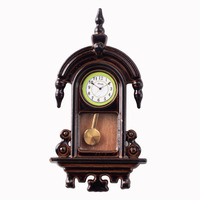 Mainan jam dinding gaya Vintage, mainan Mini 1:12 menit, rumah boneka Ob11 Diy