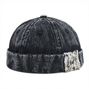 Gorro de Mezclilla con Estampado Tie-Dye Retro de Buena Calidad, con Flecos y Borde Deshilachado, Estilo Casual, Transpirable, para Uso Diario - Product Image 4