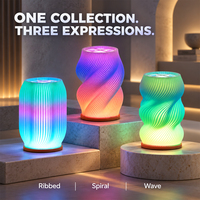 Lampe de table LED décorative pour café et bar, rechargeable, avec télécommande RGB 16 couleurs, impression 3D, service tout-en-un