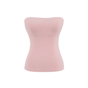 Canotta Vintage Corta Imbottita Effetto Nuvola <span class=keywords><strong>Senza</strong></span> <span class=keywords><strong>Spalline</strong></span> da Donna, Sottogiacca Base per Stratificazione, Nuovo Arrivo Estivo, Modello Off-Shoulder - Product Image 4