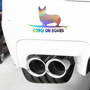 Corgi-pegatina de vinilo para ventana de <span class=keywords><strong>coche</strong></span>, pegatina láser para decoración de parachoques de cachorro y <span class=keywords><strong>perro</strong></span>, regalo, calcomanías troqueladas para ventana y portátil de vidrio - Product Image 1
