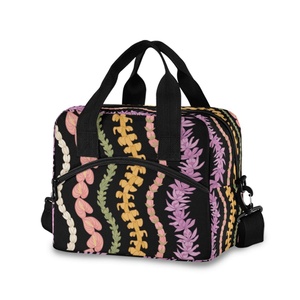 Popular Eco-Friendly Lunch Bag Custom Printing on Demand Hawaii Life Puakenikeni Polyester Thermal Insulated Lunch Cooler Bag - Product Image 1