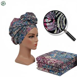 ผ้าประกายสีม่วงพิมพ์ลายดอกไม้หลากสีผ้าฝ้ายแอฟริกันผ้าพิมพ์ลายขี้ผึ้งผ้ากานากากเพชรสไตล์อังการา - Product Image 4