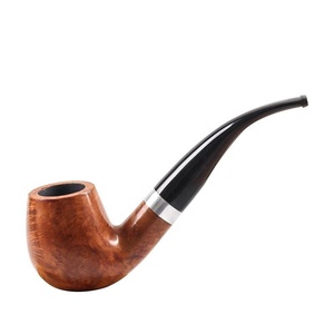 Pipa de Tabaco Clásica y Elegante para Hombre, Fabricada en Madera, Aumenta el Sabor de los Cigarrillos, <span class=keywords><strong>Pipas</strong></span> de Briar para Fumar - Product Image 1