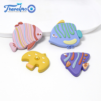Aimants de réfrigérateur en PVC souple 3D personnalisables en forme de poisson, lavables, de la marque Travelpro, pour cadeaux promotionnels et décoratifs en gros