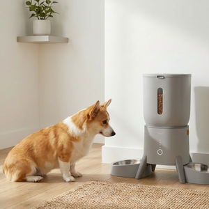 Distributeur automatique intelligent 5L pour animaux de compagnie avec contrôle via l'application Tuya, étanchéité hermétique, anti-humidité, programmable et enregistrable, compatible OEM pour plusieurs animaux - Product Image 1