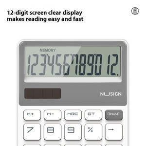Cao cấp newsai xách tay năng lượng mặt trời thời trang Máy Tính 12-Slot mini văn phòng kế toán máy tính năng lượng kép nút nhựa nhiều màu - Product Image 6