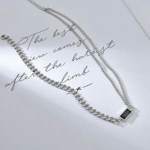 Delicado Collar de Acero Inoxidable 316L para Mujer, Joyería Fina, Collar con Diamantes Negros para Mujer y Hombre - Product Image 3