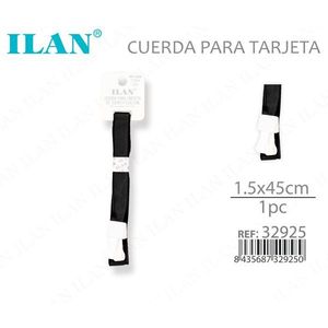 Cordino Porta Badge ILAN 1.5x45cm Nero per Uso Identificativo - Product Image 1