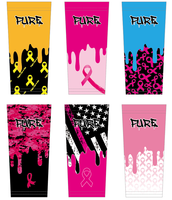 PURE Manchons de compression sportifs personnalisés roses avec motif 'Cancer Drip' par sublimation, élastiques, pour football, baseball et usage scolaire