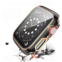 Protection d'écran et coque de montre bicolore en verre pour Apple Watch Series 6 7 8 9 SE 10 11 40mm 41mm 44mm 45mm 42mm