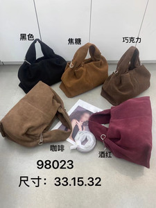 2025 새로운 가방 럭셔리 정품 가죽 스웨이드 핸드백 하이 퀄리티 단색 여성용 가방 대용량 여성용 숄더백 - Product Image 6