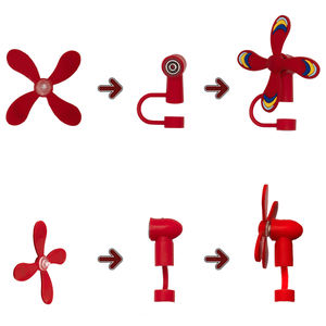 <strong>Funny</strong> Windmill <strong>Straw</strong> Cap Cover for 10MM Tumbler Custom Rubber <strong>Straw</strong> Accessories Wholesale Promotional 3D <strong>Straw</strong> Topper Gift Bulk - Product Image 3