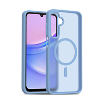 Coque de téléphone anti-chute en gros pour Samsung Galaxy A16, étui magnétique personnalisé, coque de smartphone translucide bleue effet peau