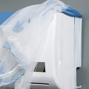 Housse de climatiseur Longkai, grande, bleue, en dentelle, anti-poussière, murale, moderne, simple, en fibre de polyester - Product Image 4