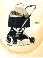 Poussette pour animaux de compagnie SJL pour les sorties - Compatible vélo - Légère - Pliable - Métal - Détachable - Avec assistance électrique à une touche - Petits chiens et chats