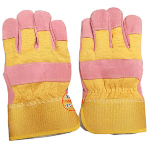 Gants de soudage en cuir de vachette rose doublés de polaire pour l'industrie de la soudure - Product Image 1