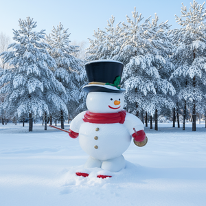 Escultura de Muñeco de Nieve de Resina de Tamaño Real, Decoración Navideña, Estatua de Muñeco de Nieve de Fibra de Vidrio, Adorno Navideño para Jardín, Exhibición Navideña para Exteriores - Product Image 1