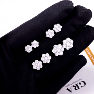 VVS Moissanite GRA certificate Flower <b>stud</b> <b>earrings</b> Pass diamond tester Hip hop Gold plated 925 sterling <b>silver</b> Jewelry <b>earring</b> - Product Image 1