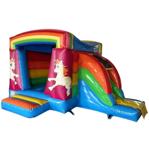 Unicorn Small <b>Inflatable</b> Bounce <b>House</b> Slide Combo Fantasy Theme Play Center Magic Design Children Backyard Entertainment - Product Image 1