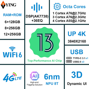 Autoradio IYING avec caméra de recul, aide au stationnement, écran tactile <span class=keywords><strong>Android</strong></span> 13, GPS, DSP, écran 2K, unité centrale de tableau de bord, fonction miroir - Product Image 6