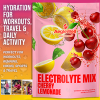 AegleWell Bubuk Elektrolit Rasa Lemonade Ceri 30 Sachet Ramah Keto untuk Pemeliharaan Puasa Minuman Hidrasi