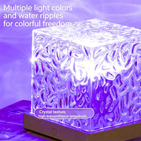Lampe de chevet créative à effet d'ondulation d'eau, lampe d'ambiance pour chambre à coucher, lampe de table à projection d'étoiles et d'aurores, cadeau idéal